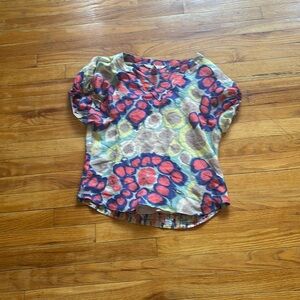 Diane Von Furstenburg 100% Silk Patterned Top